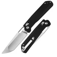 CJRB Bellona Folding Knife Black G10 Handle AR-RPM9 Tanto Plain Edge J1947-BK