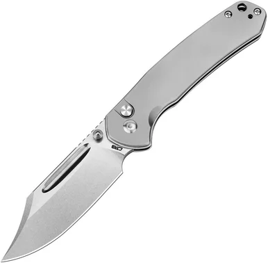 CJRB Bowie Pyrite Button Lock Gray Ti (3.13" AR-RPM9) J1942Ti