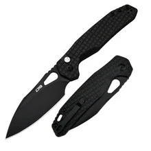 CJRB FRACK Pocket Knife Black Frag Stainless Handle Black AR-RPM9 Blade Button Lock J1931-BFST