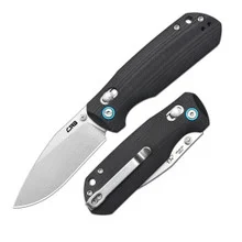CjRB Maximal Folding Knife Black G10 Handle AR-RPM9 Drop Point Plain Edge J1954-BK
