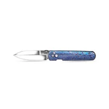 CJRB The Perfect Locust Folding Knife Titanium Damascus Handle Magnacut Spear Point Plain Edge J1951G-MTDB-1