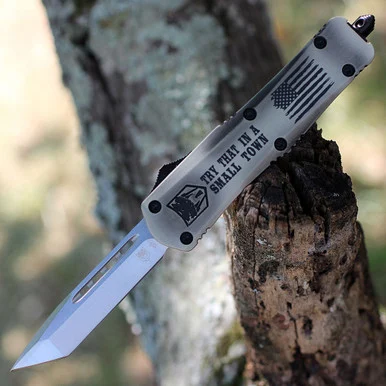 Cobratec Med FS-3Try That In A Small Town - Alum (3" D2 Tan) MTTIASTFS-3TNS