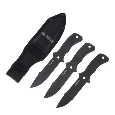 Cold Steel Throwing Knives Set Fixed Knives Black Oxide 420SS W/Sheath CS-TH-80KVC3PK