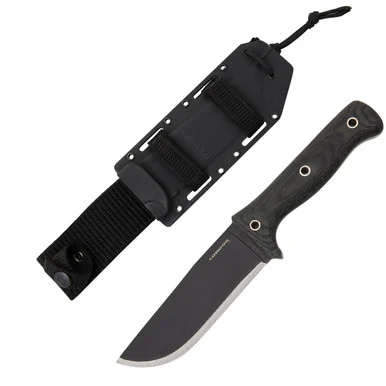 Condor Tool and Knife Crotalus Fixed Blade Black 1075/Micarta with Kydex Sheath CTK25755HC