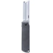 CRKT Minimal X Folding Knife Black Stainless Steel Handle 12C27 Plain Edge Satin Finish 5915