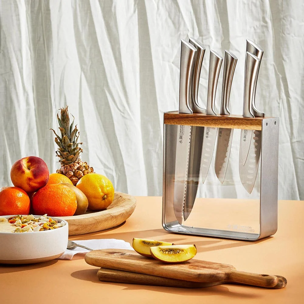 The Custom Chef Cuisine::pro Damashiro 'Kinzoku' Knife Block - 7pc
