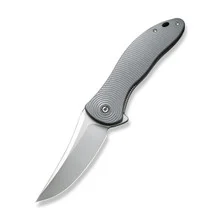 Discontinued Civivi Synergy4 Folding Knife Gray G10 Handle Nitro-V Trailing Point Plain Edge Satin Finish C21018A-2