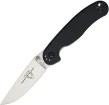 Discontinued Ontario Rat II Knife Black Nylon Handle D2 Plain Drop Point 8828
