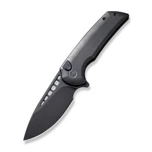 Discontinued WE Mini Malice Folding Knife Black Titanium Handle 20CV Drop Point Plain Edge Black Stonewash Finish WE054BL-1