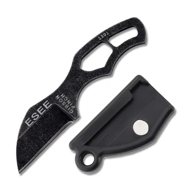 ESEE Pinch Fixed Neck Knife 1.3in Plain Edge Skeletonized Stonewash Oxide ESEEPINCH