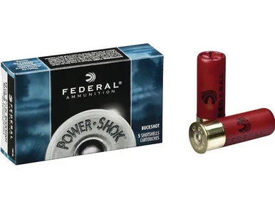Federal Premium Power-Shok 12 Gauge Ammunition 2.75in 5 Rounds 1-1/4oz 8 Pellets 000 Buckshot Shotshell F127000