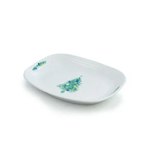 Fiesta 11.75" Rectangular Platter | Blue Christmas Tree (White)