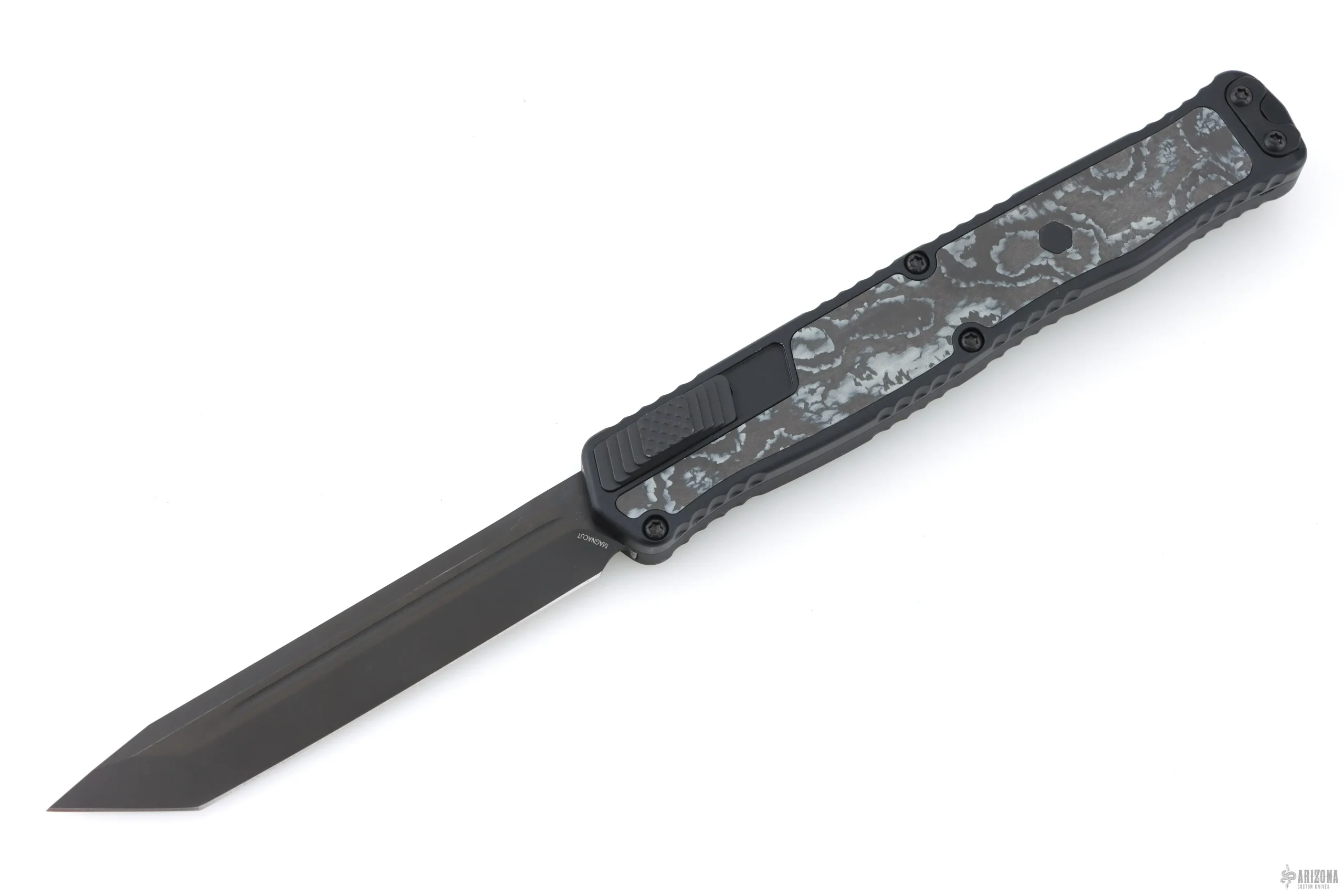 H019-6A-WT/CC Cleric II - Tanto DLC White Camo Carbon Inlay