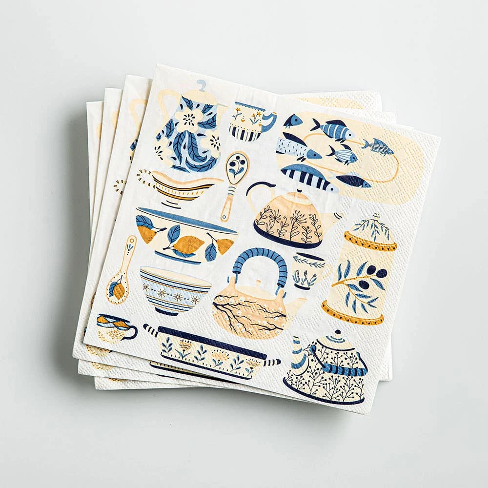 Harman 3-Ply 'Ceramic Pottery' Paper Napkin - Set of 20