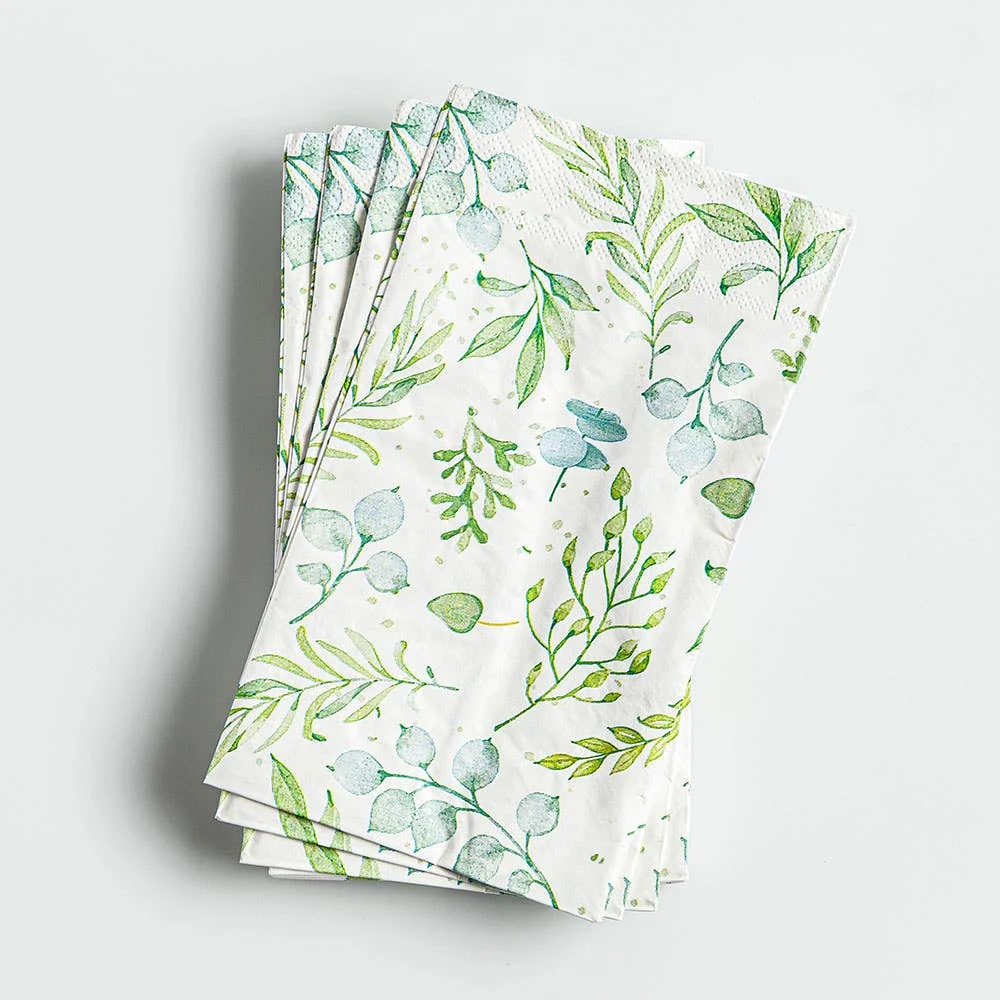 Harman 3-Ply 'Eucalyptus' Printed Guest Paper Napkin - 16pc