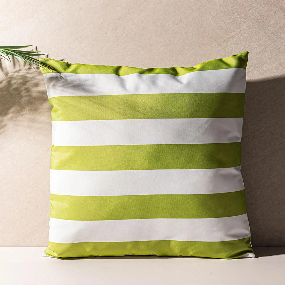 Harman Cabana Stripe 'Water Repellent' 18"x18" Outdoor Cushion (Green)