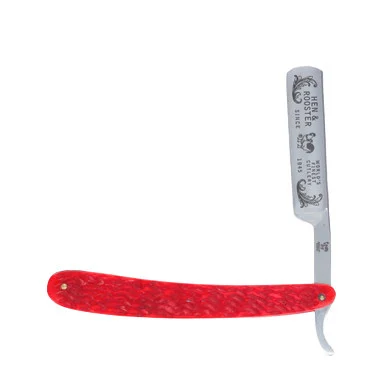 Hen & Rooster Red Pickbone Straight Razor Folding Knife