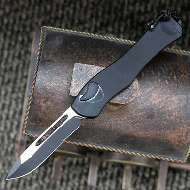 Heretic Knives Hydra V4 OTF - Blk Alum (3.62" RE 2 Tone MAGNACUT) H408-10A-T
