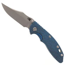 Hinderer XM-18 3.5Bowie (Non Flipper) Folding Knife Black/Blue G10 Handle S45VN Battle Blue Titanium