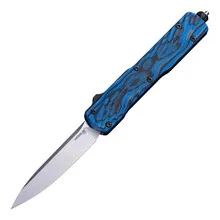 Hogue Counterstrike OTF Auto Knife G-Mascus Blue Lava G10 Handle 20CV Drop Point Plain Edge Stone Tumble Finish 34873