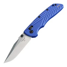 Hogue Deka Folding Knife Blue Polymer Handle MagnaCut Clip Point Plain Edge Tumbled Finish 24373