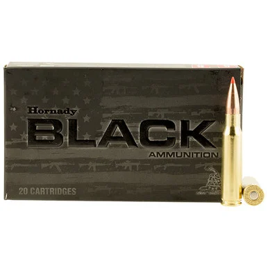 Hornady Black 308 Winchester Ammunition 20 Rounds Brass Centerfire 168 Grain 20 Rounds A-Max SBT 80971