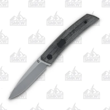 Jared Oeser F22 KickStop Folding Knife Satin M390 Black Micarta JOF22BKM2