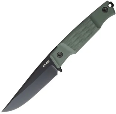 KA-BAR Apex - 3.9" D2 Black Clip Pt, Green GFN (5500)