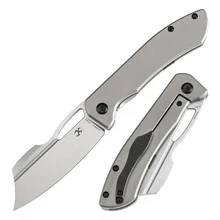 Kansept Cybin Folding Knife Beadblast Titanium Handle S35VN Plain Edge K1080A3