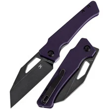 Kansept Egress Folding Knife Purple G10 Handle 14C28N Plain Edge Black Stonewash Finish T1033A3