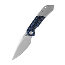 Kansept Fenrir Folding Knife Black/Blue G10/Titanium Handle S35VN Plain Edge Stonewash Finish K1034A3