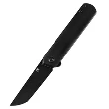 Kansept Foosa Folding Knife Yellow Acrylic Handle 154CM Plain Edge Black Stonewash Finish T2020T9