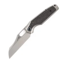 Kansept Tuckamore Folding Knife Titanium/Shred Carbon Fiber Handle 20CV Plain Edge Satin Finish K1052A1