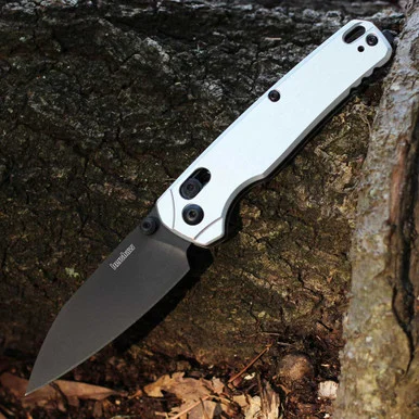 Kershaw Bel Air - 3.13" CPM MagnaCut Black Reverse Tanto Plain Edge Blade, Raw Aluminum Handle - 6105RAWBLK
