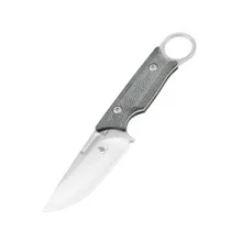 Kizer Cabox Fixed Blade Knife Black Micarta Handle D2 Drop Point Plain Edge Stonewash Finish 1048A1