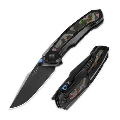 Kizer Feweed S45VN Titanium Camo Carbon 80s (Ki3694A3)