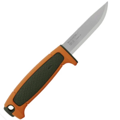 Kniv Risberg Hunting (S) Fixed Blade Knife 3.5" 12C27 Stainless Scandi Grind Orange/Green 14723
