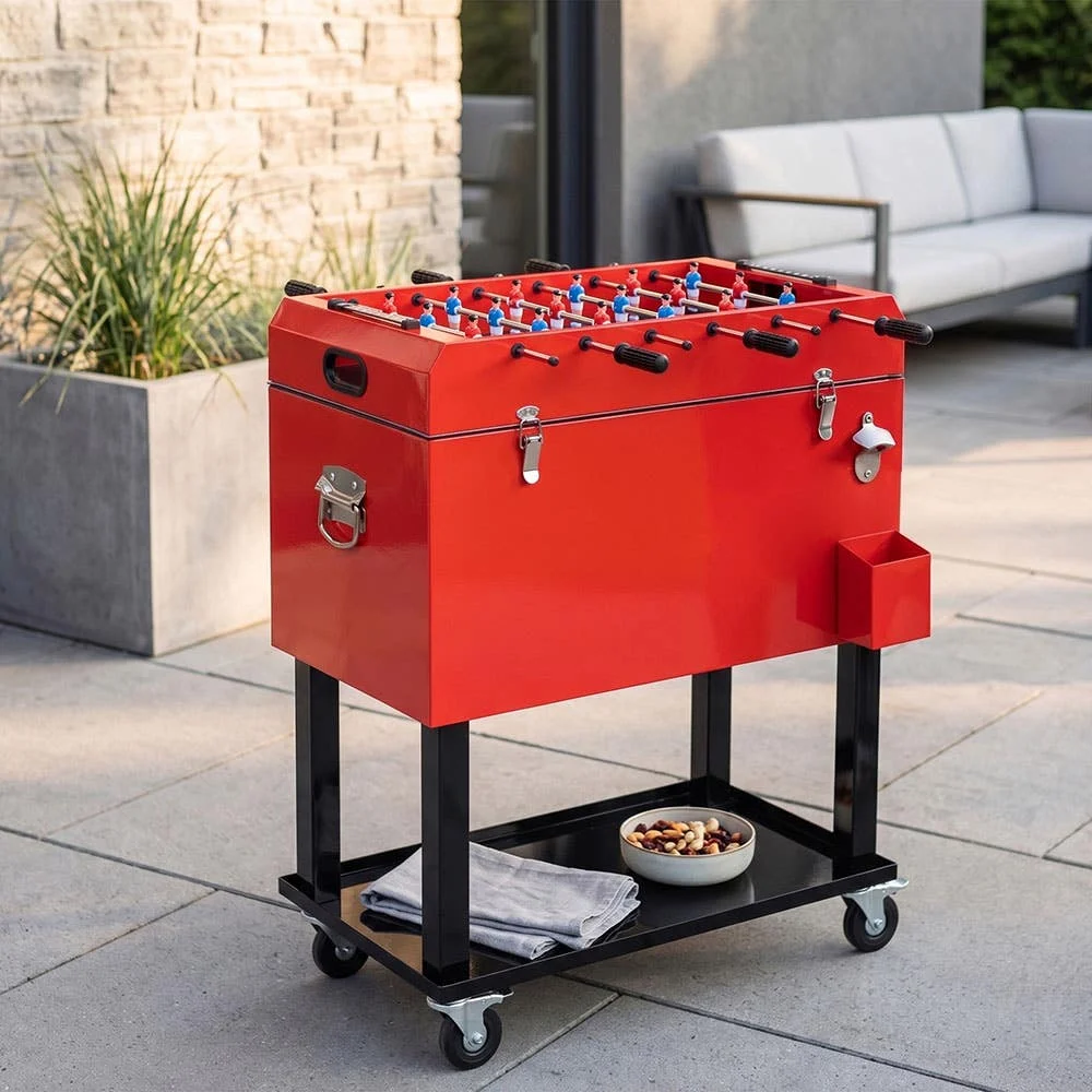 KSP Chiller '68 Qt/65 L' Cooler Chest Foosball (Red)
