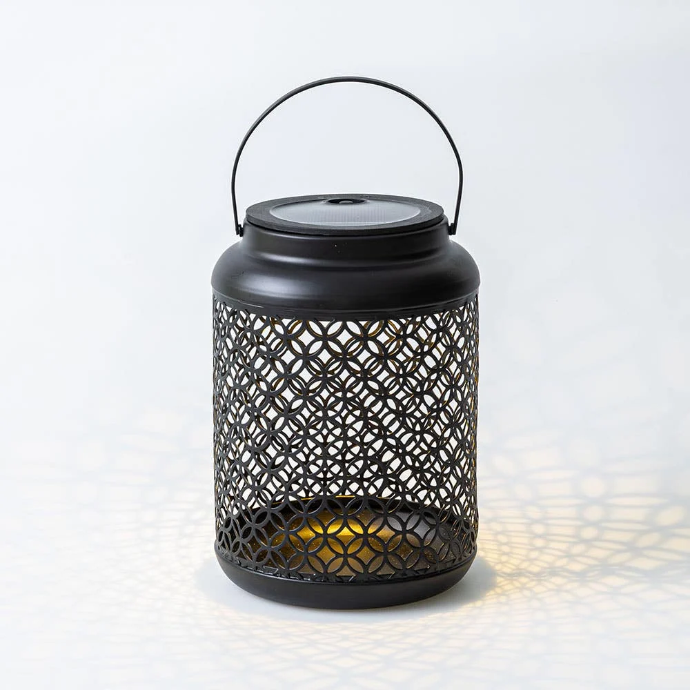 KSP Daisy 'Coin' Solar LED Metal Lantern (Black)
