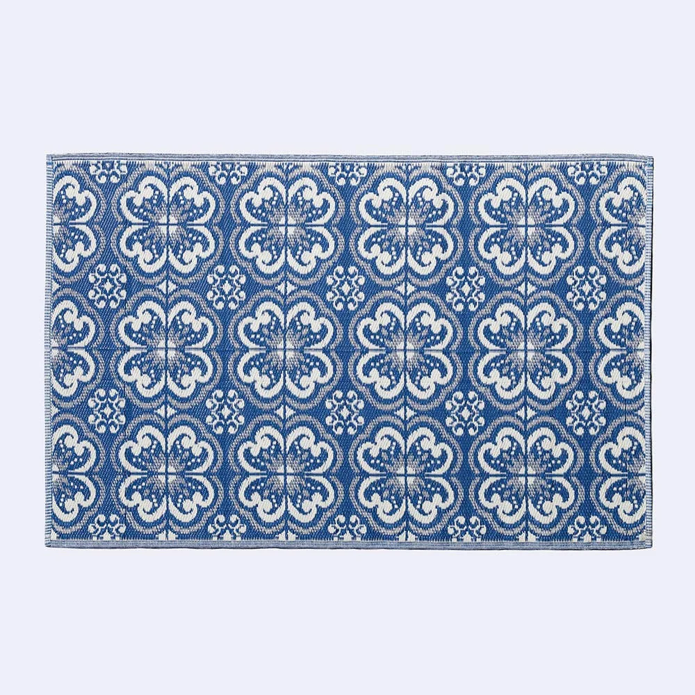 KSP Outdoor 'Mykonos' All Season Mat 4' x 6' (Blue/White)