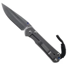Left Handed - Chris Reeve Small Sebenza Glass Blasted Titanium Handle Polished Drop Point Magnacut Blade S31-1017