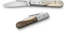 LionSteel Barlow Folding Knife Ram Horn Handle M390 Shuffler Plain Edge CK0112-RM