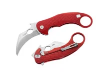 LionSteel L.E.One Folding Knife Red Aluminum Handle CPM MagnaCutPlain Edge Stonewash Finish LE1 A RS