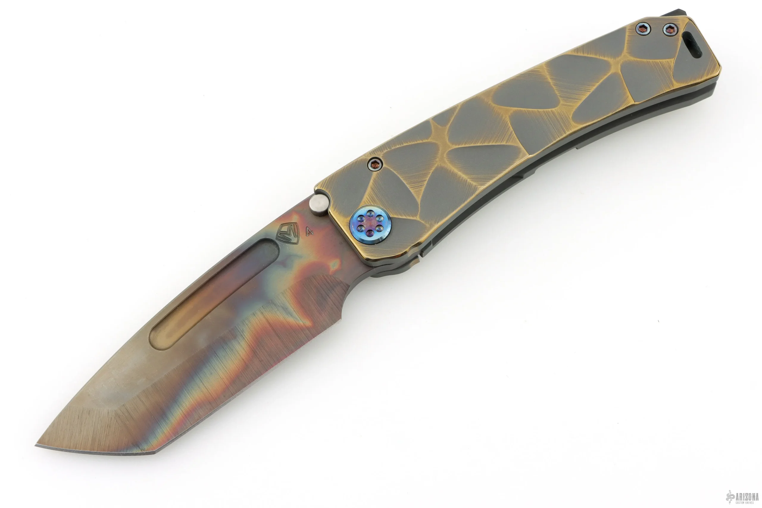 Marauder-H Tanto - Vulcan Tanto BB/"Cement" w/ Brushed Bronze "Stained Glass" One-Off