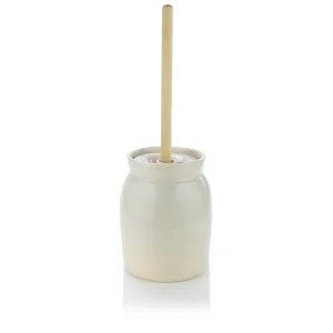 Martinez Pottery Hand Turned Stoneware One Gallon Butter Churn | Natural
