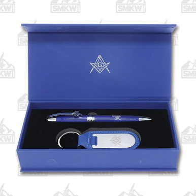 Masonic Pen Blue With Keychain in Gift Box SX205