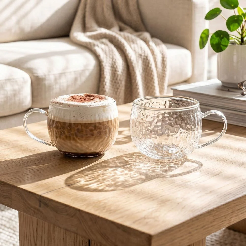 Milano Vetrosa Double Wall Glass Mug, 270ml - Set/2