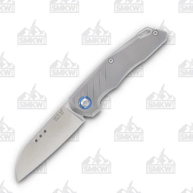 MKM Knives Anso Root Folding Knife Sandblasted Ti 2.8in Sheepsfoot Blade MKRTT