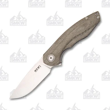 MKM Knives Timavo Folding Knife Green Canvas Micarta 2.87in Drop Point MKVP02GC