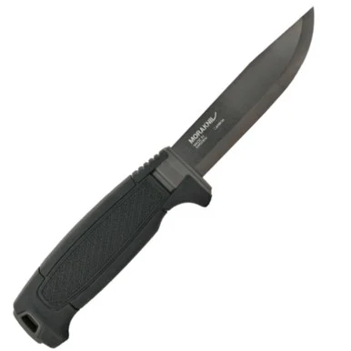 Mora Kniv Amberg BlackBlade (C) Fixed Blade Knife 4.29" C100S Carbon Steel Scandi Grind Black 14698